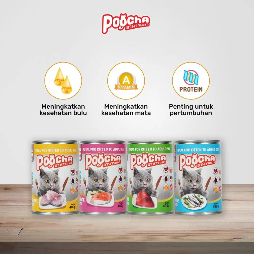 POOCHA Kaleng Makanan Basah Ekonomis Makanan Kaleng Kucing 400 Gram Cat Food Wet Food