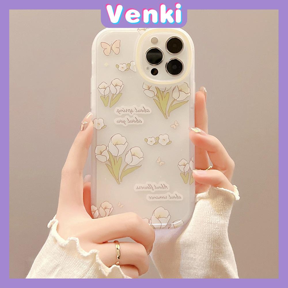 iPhone Case Silicone Soft Case Clear Case Thickened Airbag Shockproof Camera Full Coverage Protection Green Flower For iPhone 13 Pro Max iPhone 12 Pro Max iPhone 11 iPhone7 Plus