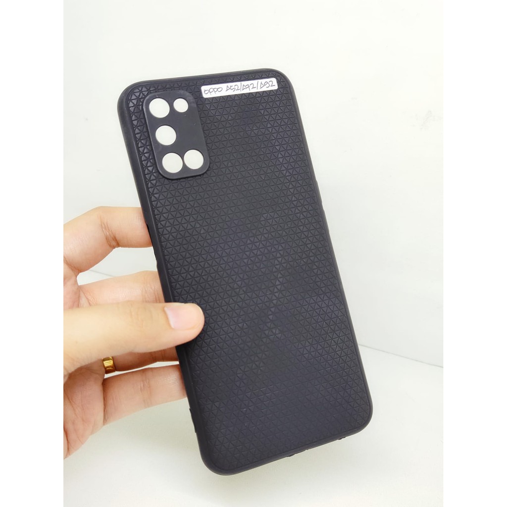 LUXURY Real Fiber Oppo A52 A72 A92 with Pelindung Camera TPU Black Matte