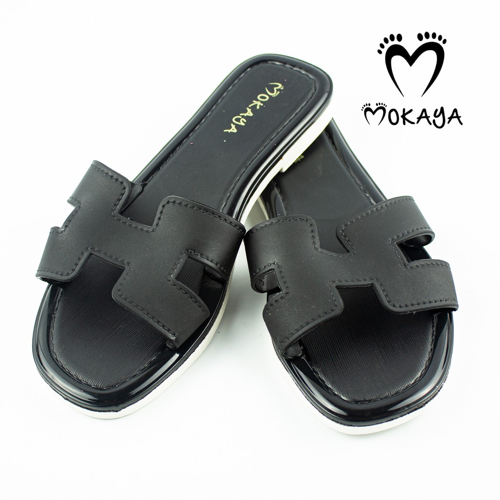Sandal Slop H Wanita Jelly Import Mokaya (HPS-8856-PS) & 7168 Sandal Wanita Berkulitas-8856 - Hitam