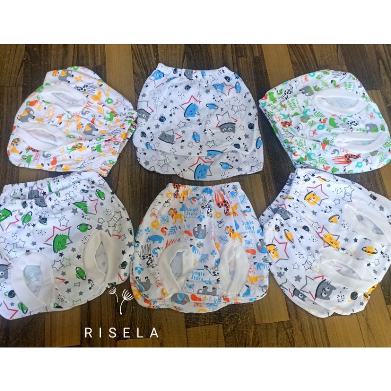 6 Pcs Celana Pop Pendek Kacamata Baru Lahir 3-36 Bulan Motif Keren dan Lucu