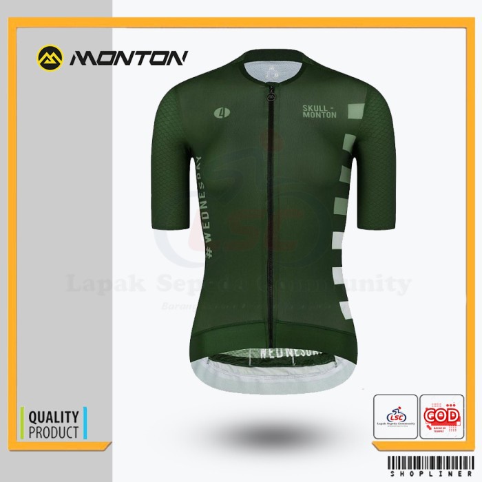 JERSEY SEPEDA MONTON WOMEN WEDNESDAY II GREEN CYCLING SHORT ROADBIKE