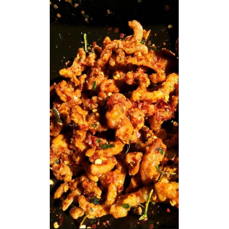 

Usus crispy pedas daun jeruk gurih dan renyah