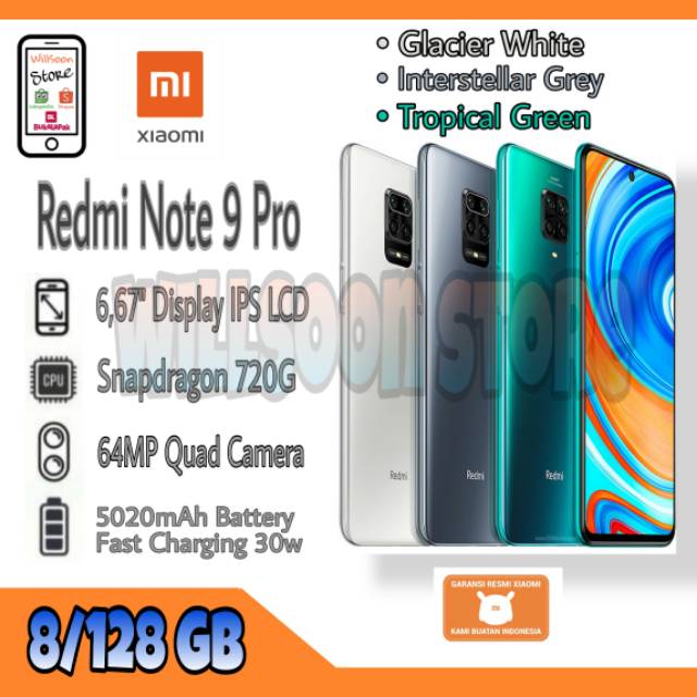 Redmi Note 9 Pro Xiaomi 6/64 & 8/128 GB Garansi Resmi