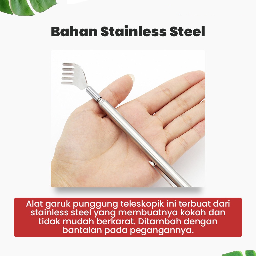 [Bisa COD] Alat Penggaruk Punggung Gatal Alat Garuk Badan Gatal Stainless Steel Scratch Scratching Itch Back