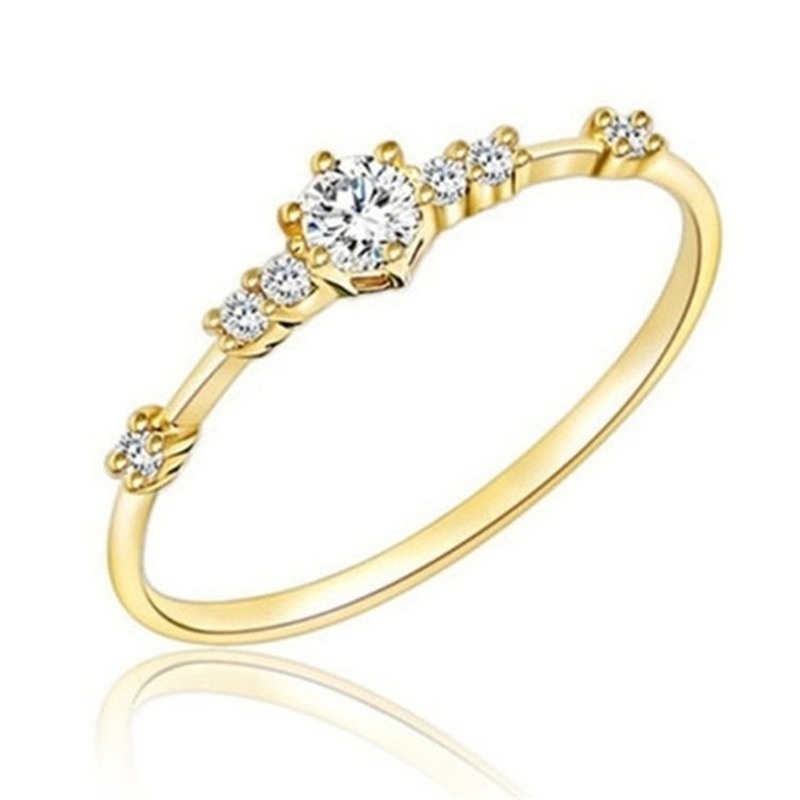 Small diamond ring version simple ring tail ring micro-inlaid zircon ins wind ring