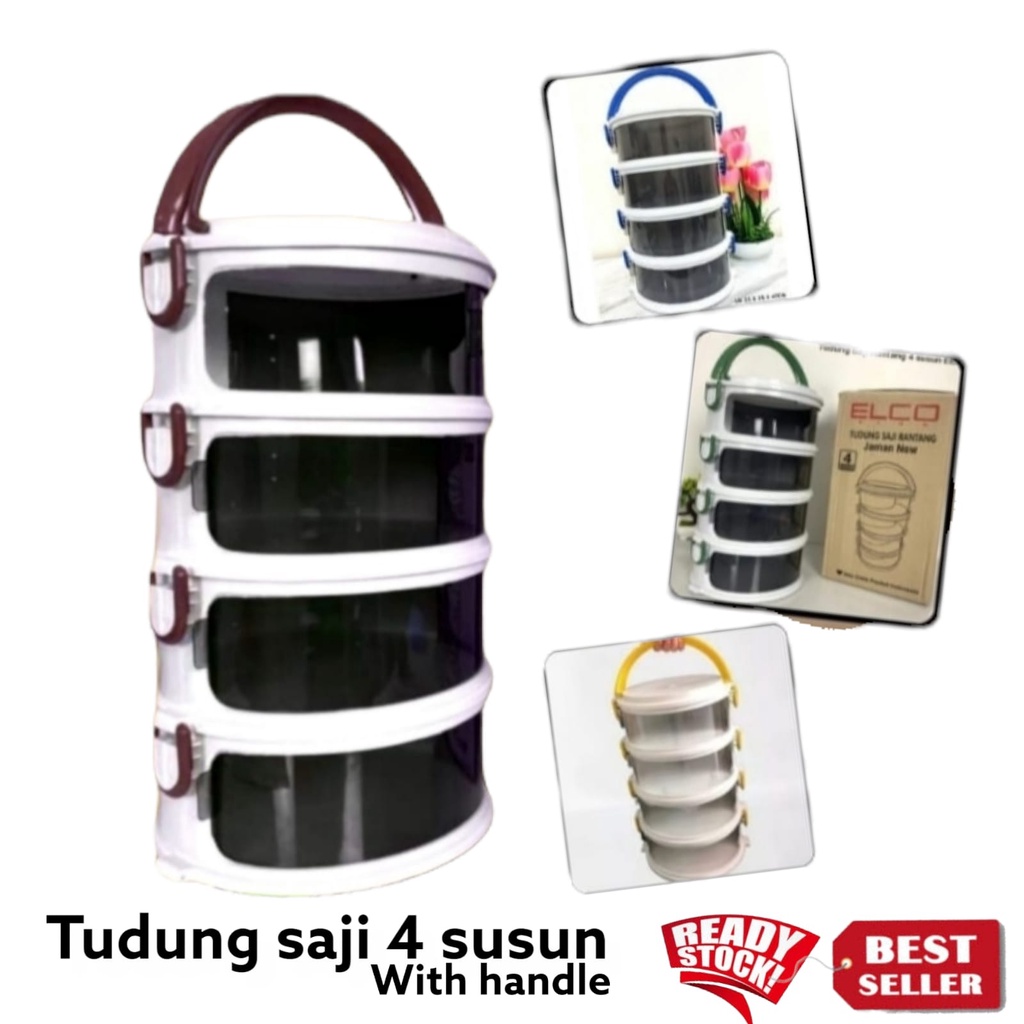 BELLA - BELLA- ELCO TUDUNG SAJI FOOD STORAGE 4 SUSUN WITH HANDLE HANDLING | TEMPAT PENYIMPANAN MAKANAN PRAKTIS DIBAWA TRAVELING