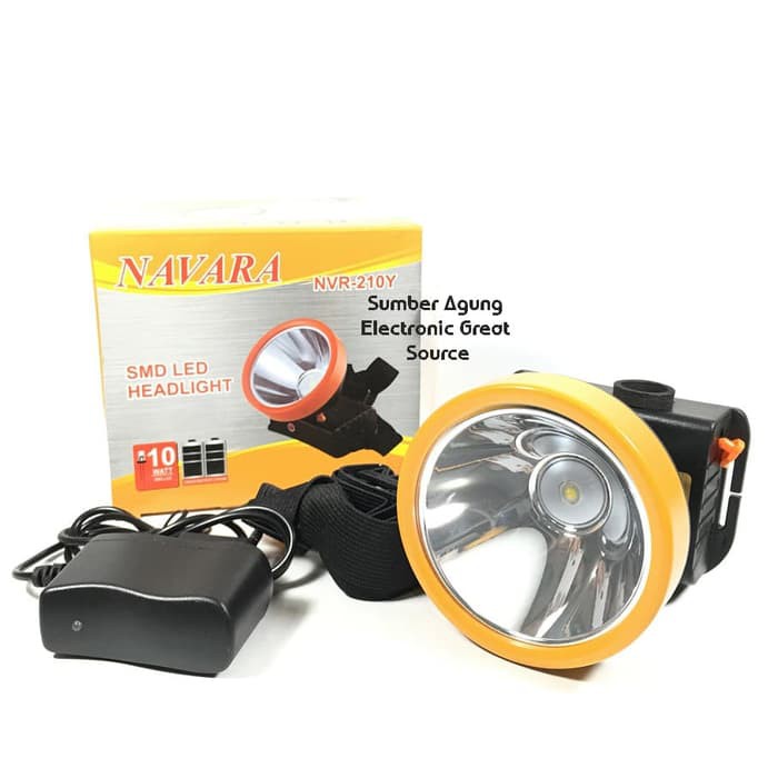 Senter Kepala Navara NVR210Y SMD LED 10W 10 Watt Kuning Cahaya