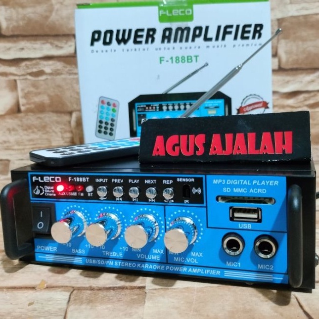 ampli amplifier karaoke bluetooth radio FM amplifier bluetooth fleco f188bt 300watt