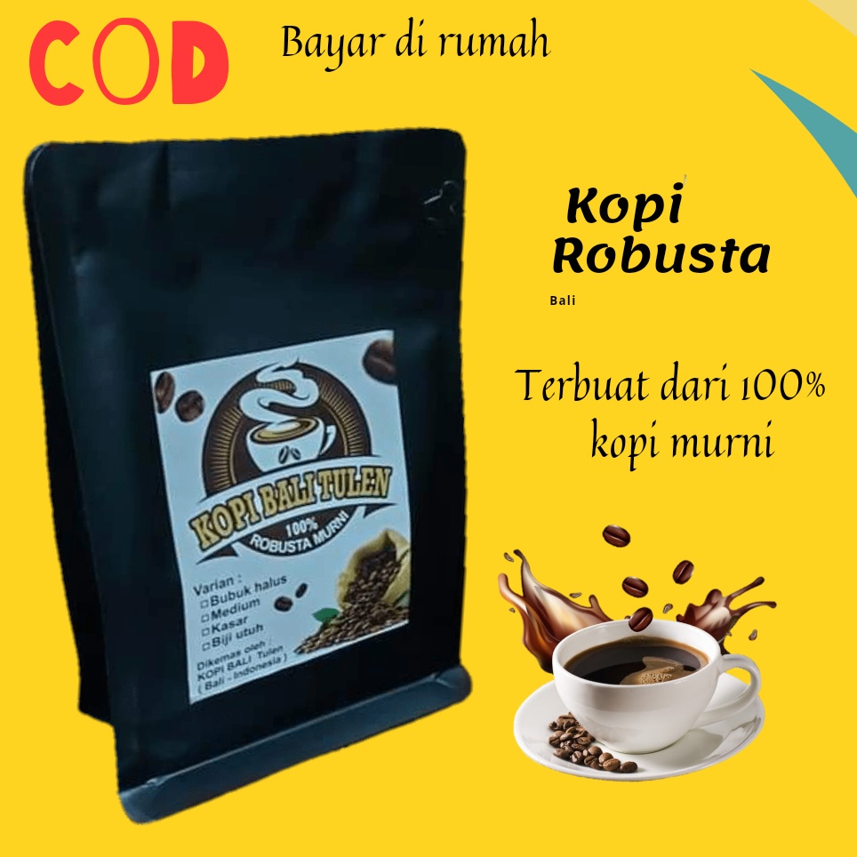 

Kopi Robusta Bubuk Coffe Coffee Bubuk Powder Robusta Rabusta Robust Robuste Hitam Bali Kintamani Asli Murni Tanpa Gula 200, 250 g gram Espresso Tubruk Asli Murni