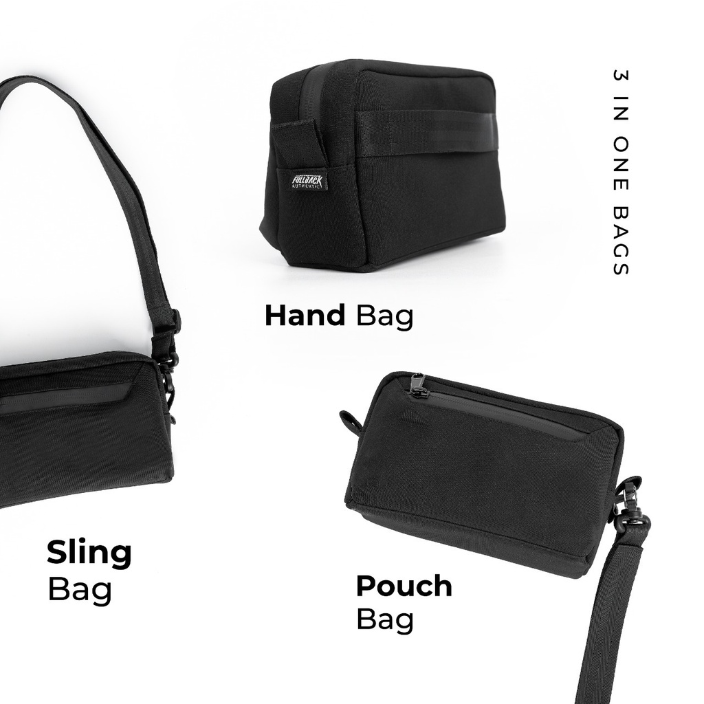 FOCKSCO Qube Mini Sling 3 in One - Hand Bag - Pouch Bag - Sling Bag