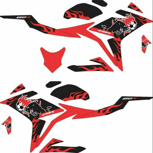 Sticker All New CBR150R Striping Fire Red Bull