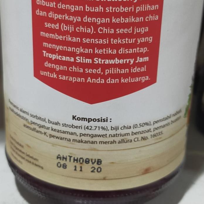 

TROPICANA SLIM JAM STRAWBERRY 375G SELAI STROWBERI