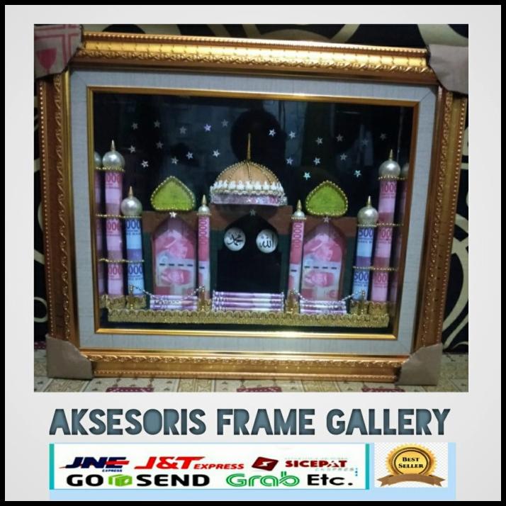 Mahar Bentuk Masjid Dari Uang Kertas Ukuran 30X40