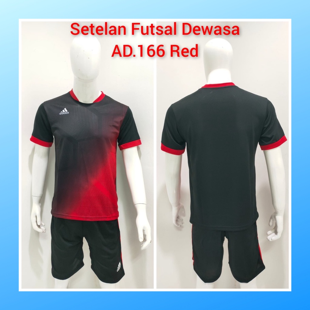 jersey futsal pria kaos sepak bola baju dan celana setelan wanita dewasa t-shirt outfit seragam jarsey kostum olahraga pakaian apparel print sport jersy soccer casual jersi suit AD166 merah