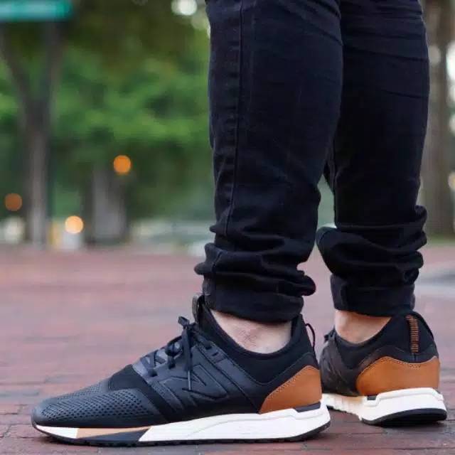New Balance MRL 247 Luxe Pack Leather Black White Tan Premium Original Quality For Men