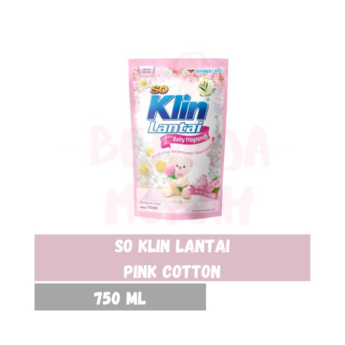 So Klin Lantai Sensasi Baby Fragrance Wangi PINK COTTON Refill 750 ml