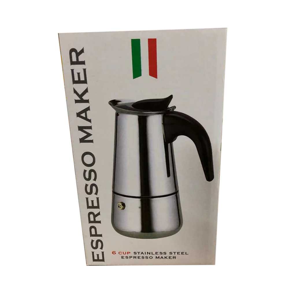 One Two Cups Espresso Coffee Maker Moka Pot Teko 300ml 6 Cup / Teko Kopi Expresso Stainless Panas Leher Angsa Ada Penyaringannya / Moka Moca Pot Kopi Coffe Maker / Teko Penyaring Saringan Saring Kopi Teh Stenlis Set Murah Original