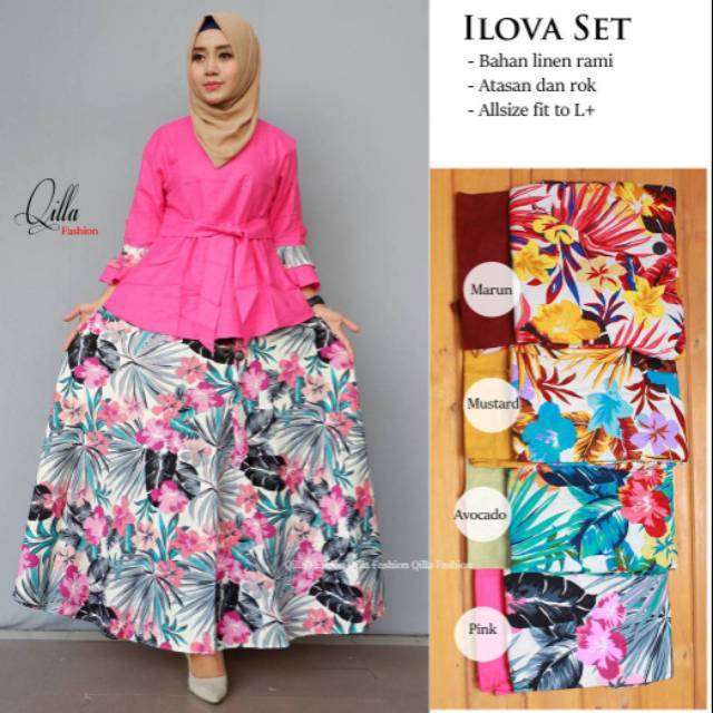 Baju setelan linen ilova set