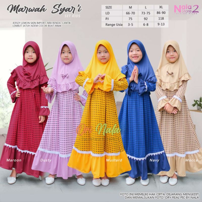 Marwah syari set kids by Nala