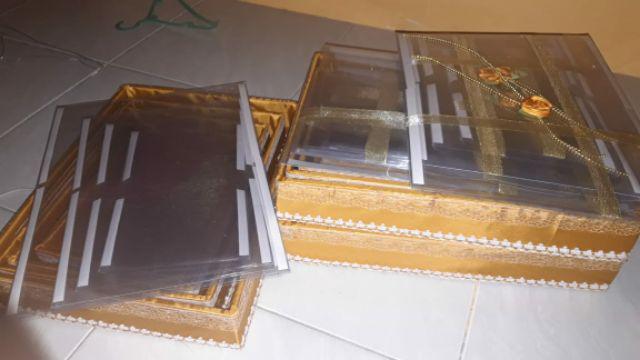 Kotak Seserahan Mika Mute Emas, Isi 4 Kotak