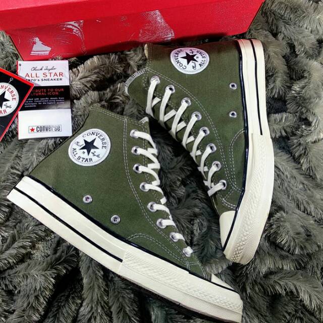 Sepatu Converse 70s Army Green High Unisex Original Berkualitas