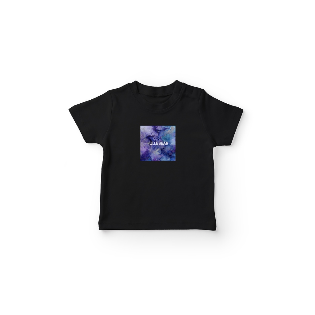 GKAHPNB2037 Kaos Anak Branded Motif PULL And BEAR Abstract Full Print Anak Lengan Pendek Bahan Combe