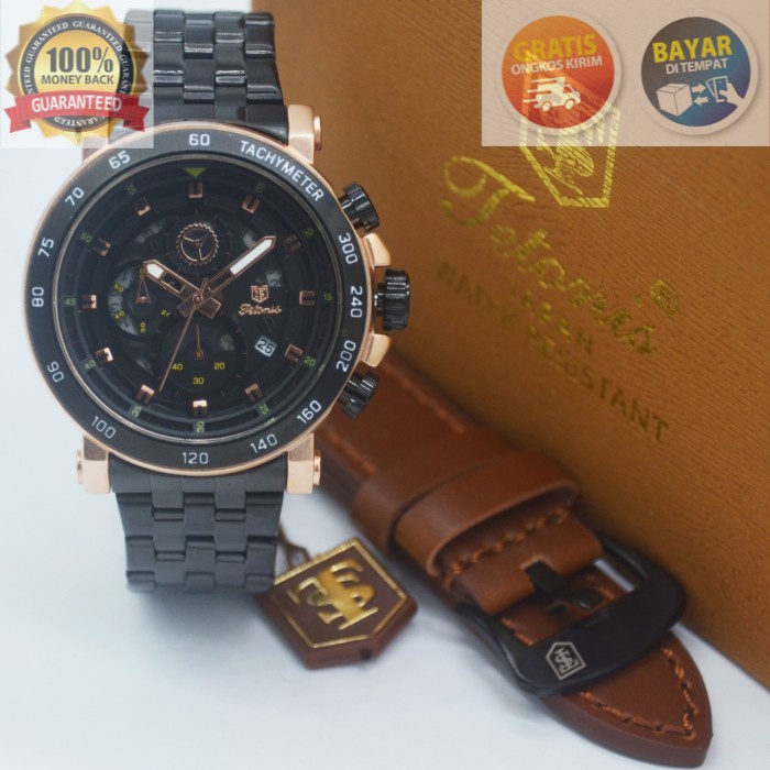 COD TETONIS DATE TS6022 CHRONO ACTIVE FREE STRAP ORIGINAL ANTI AIR (ADA 9) - 1. BLACK RSG BR KADO KE