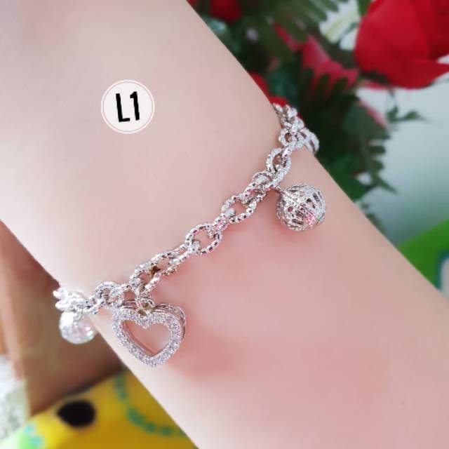 Gelang xuping silver love bola rantai n0917