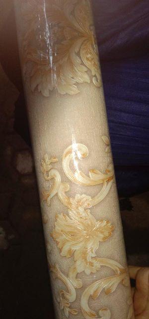 Wallpaper Dinding Klasik Gold Silver Ornamen Eropa Style Mewah