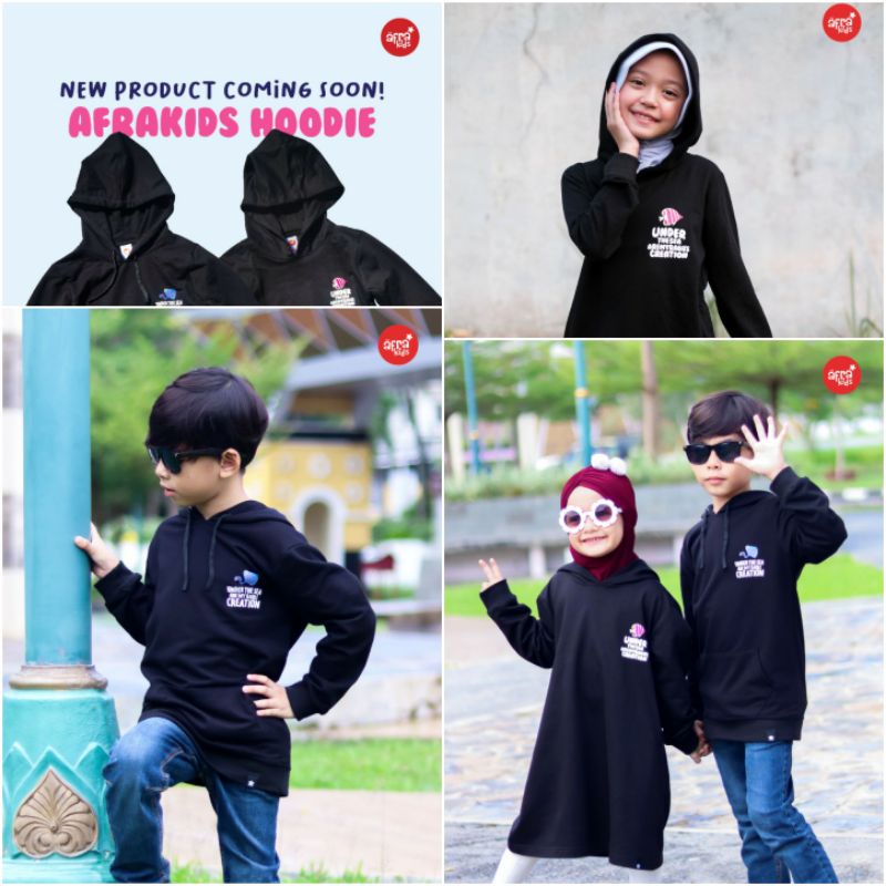 PROMO... ORIGINAL HOODIE AFRAKIDS COUPLE &quot;Under the sea is my Rabb's Creation&quot; 2-12 TAHUN HD001 / HD002