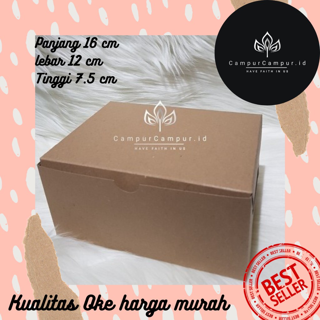BOX PACKAGING KRAFT COKLAT 16X12X7.5 CM BOX KUE ROTI | Shopee Indonesia