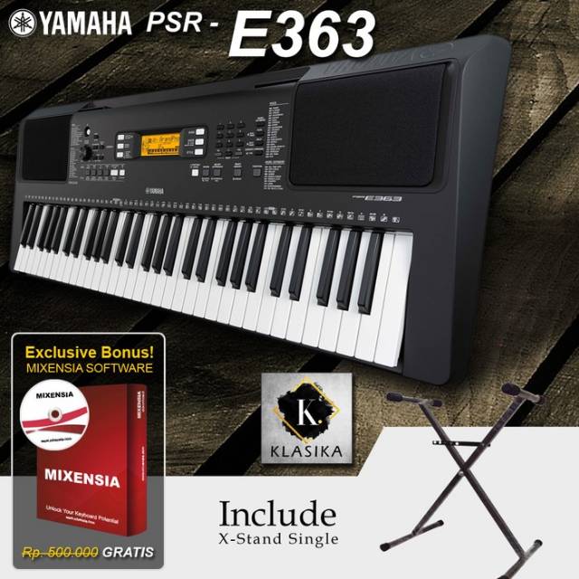 PIANO DIGITAL KEYBORAD KEY BOARD YAMAHA PSR E363 WITH XSTAND SINGLE/ PSRE363/ PSR-E363