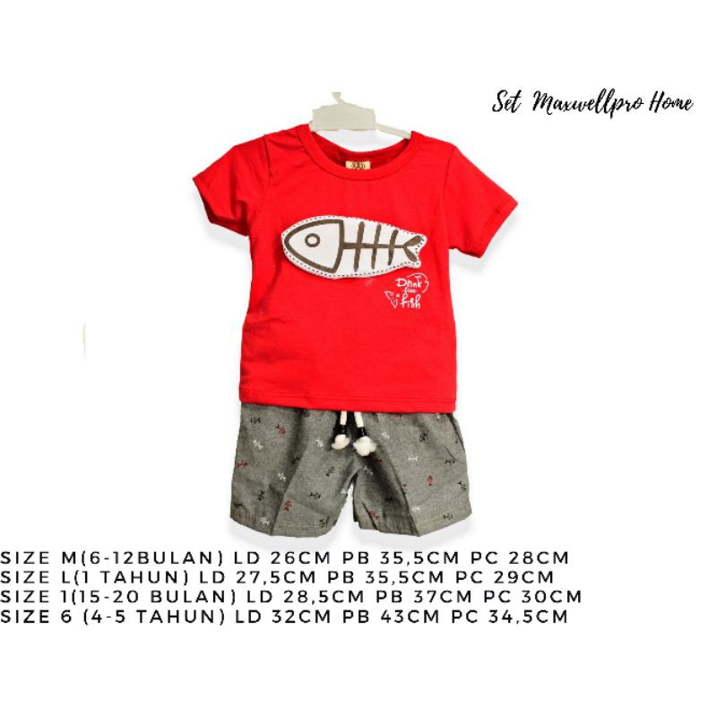 setelan baju anak laki-laki maxwellpro bone fish