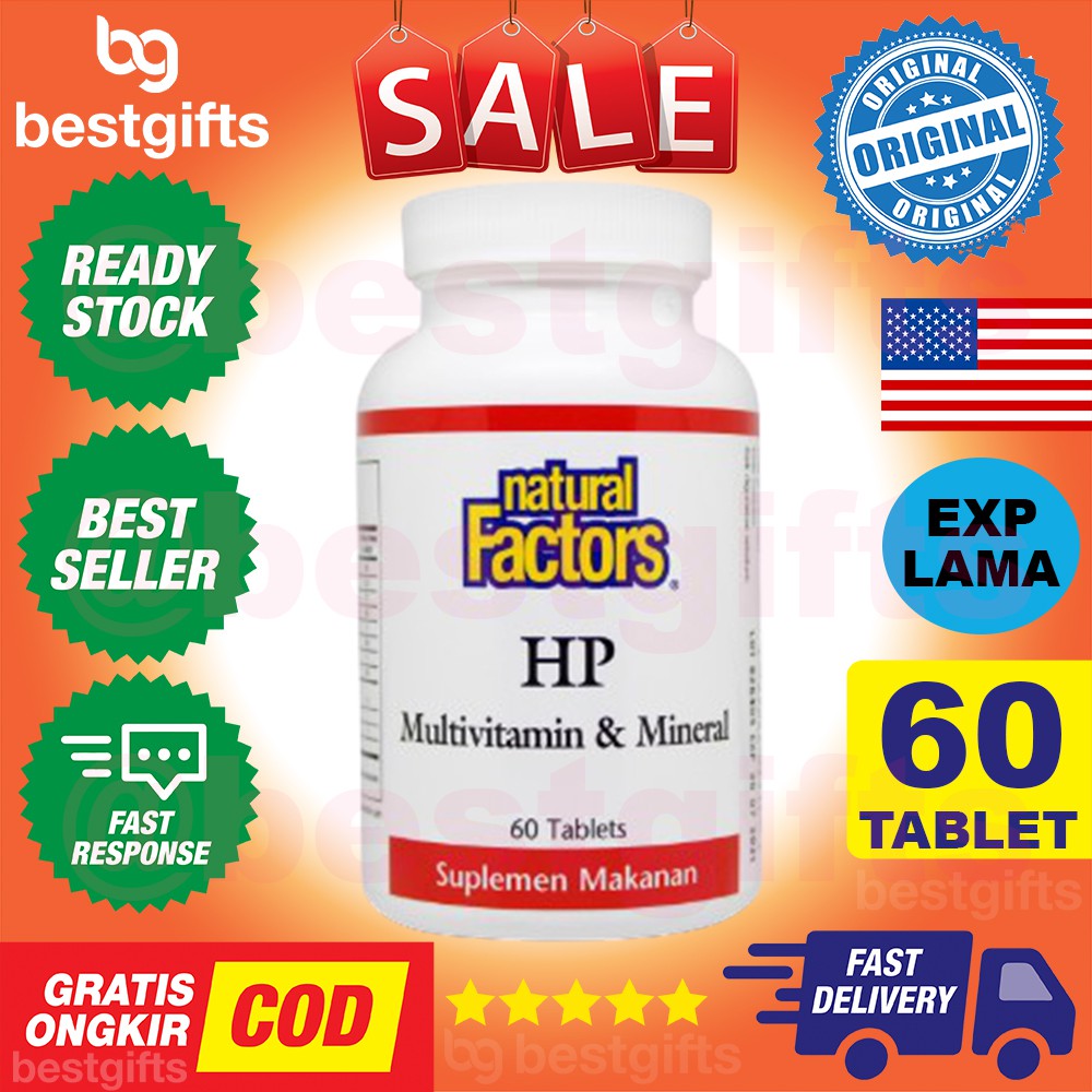 NATURAL FACTORS HP MULTIVITAMIN AND MINERAL KELELAHAN BADAN MENINGKATKAN STAMINA ENERGI 60 TABLET