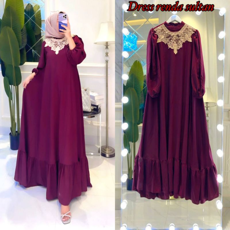 NEW DRESS RENDA SULTAN PREMIUM VIRAL DRESS SS RENDA KEKINIAN