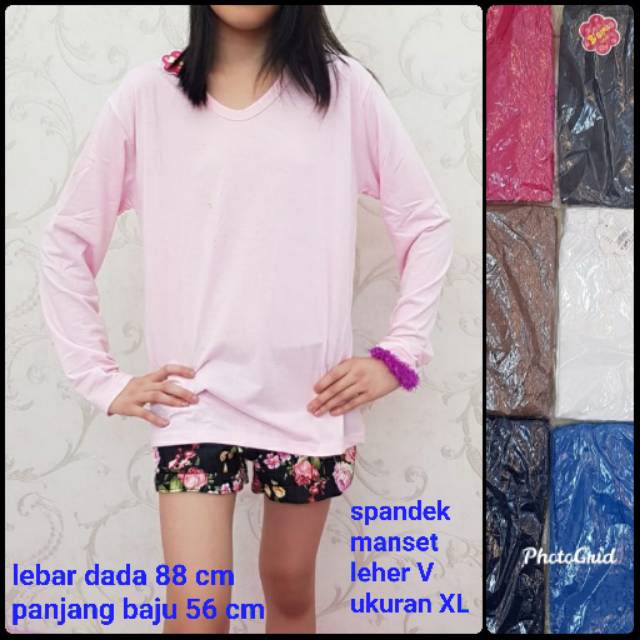 BH 100  spandek  leher V ukuran XL tangan panjang