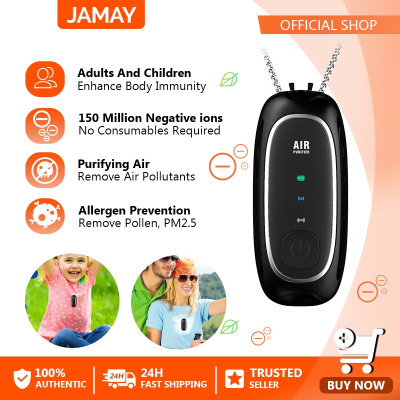 jamay air purifier m9 personal mini wearable air purifier necklace    150 million negative ion air f