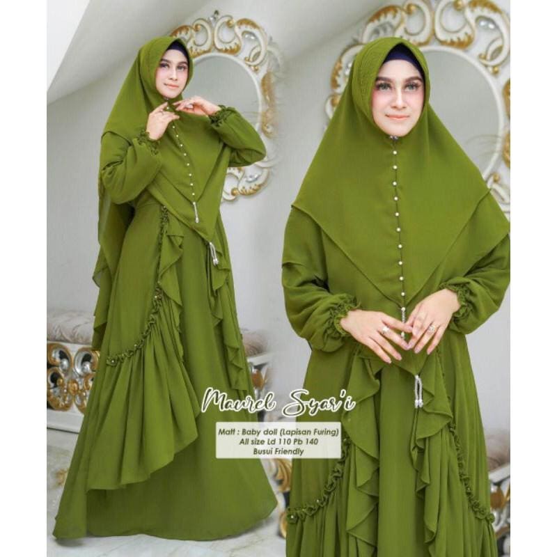 MAUREL SYARI BL CERUTY BABYDOLL FULL FURING ZIPPER DEPAN BUSUI Gamis Wanita Terbaru 2023 Gamis Syari free Hijab Terbaru Mewah Elegan  Gamis Syari Lebaran Gamis Set Khimar Terbaru Gamis Cerutty Babydoll  Baju Gamis Ibu Ibu  Drees Wanita Kondangan