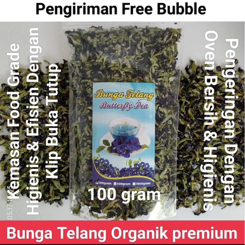 Bunga Telang Organik 250 gram 500gram 1000gram