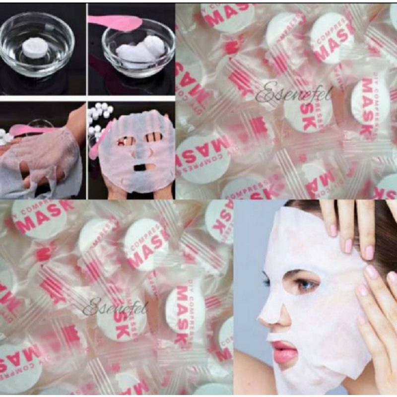 Compressed Mask Paper Masker Tablet DIY Compressed Mask Masker Wajah Mengembang Masker Kompres