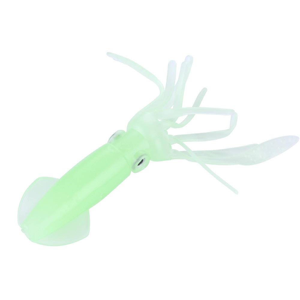 Hengjia 5pcs/Pack Umpan Pancing Soft lure Bentuk Gurita Mata 3d Luminous 10cm 8g Bahan Silikon Silicone Squid Fishing Lures Glow In The Dark For Sea Fishing