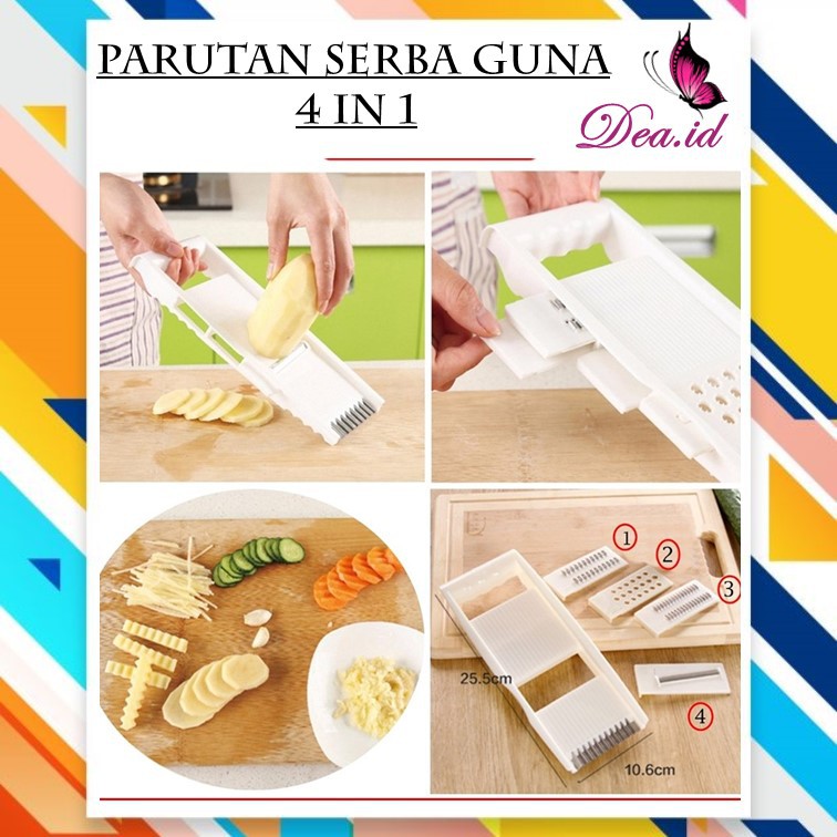 [DEASHOP] PARUTAN SERBAGUNA 4 IN 1 PENGIRIS PEMOTONG BUAH SAYUR