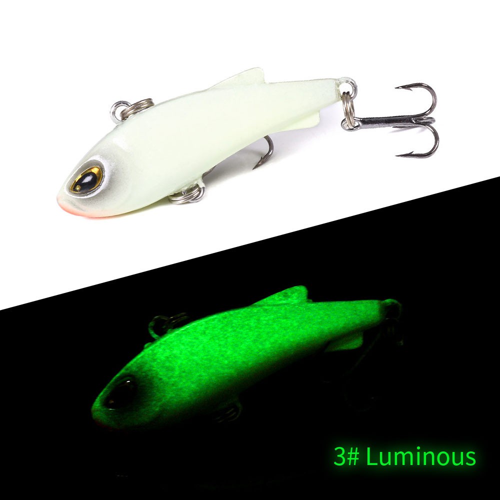 HENGJIA 10PCS/Lot Umpan Pancing Mini VIB Fishing Lures 4cm/4g Metal Casting Sinking Lure Bait Luminous Artificial Bait Fishing Tackle