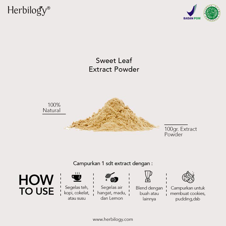 Herbilogy Extrak Daun Katuk Sweet Leaf Extract Powder 100g