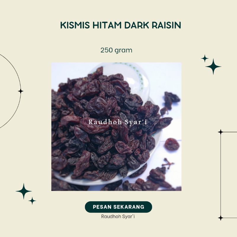 

KISMIS HITAM / DARK RAISIN 250 GRAM