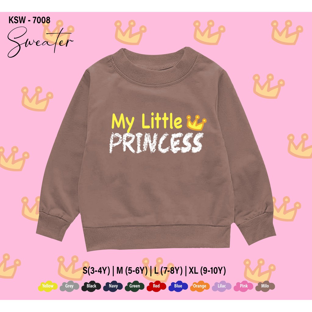 SWEATER ANAK -ANAK / BAJU  KIDS 1-10THN / BAHAN FLEECE PREMIUM ADEM / MY LITTLE PRINCES / UNISEX