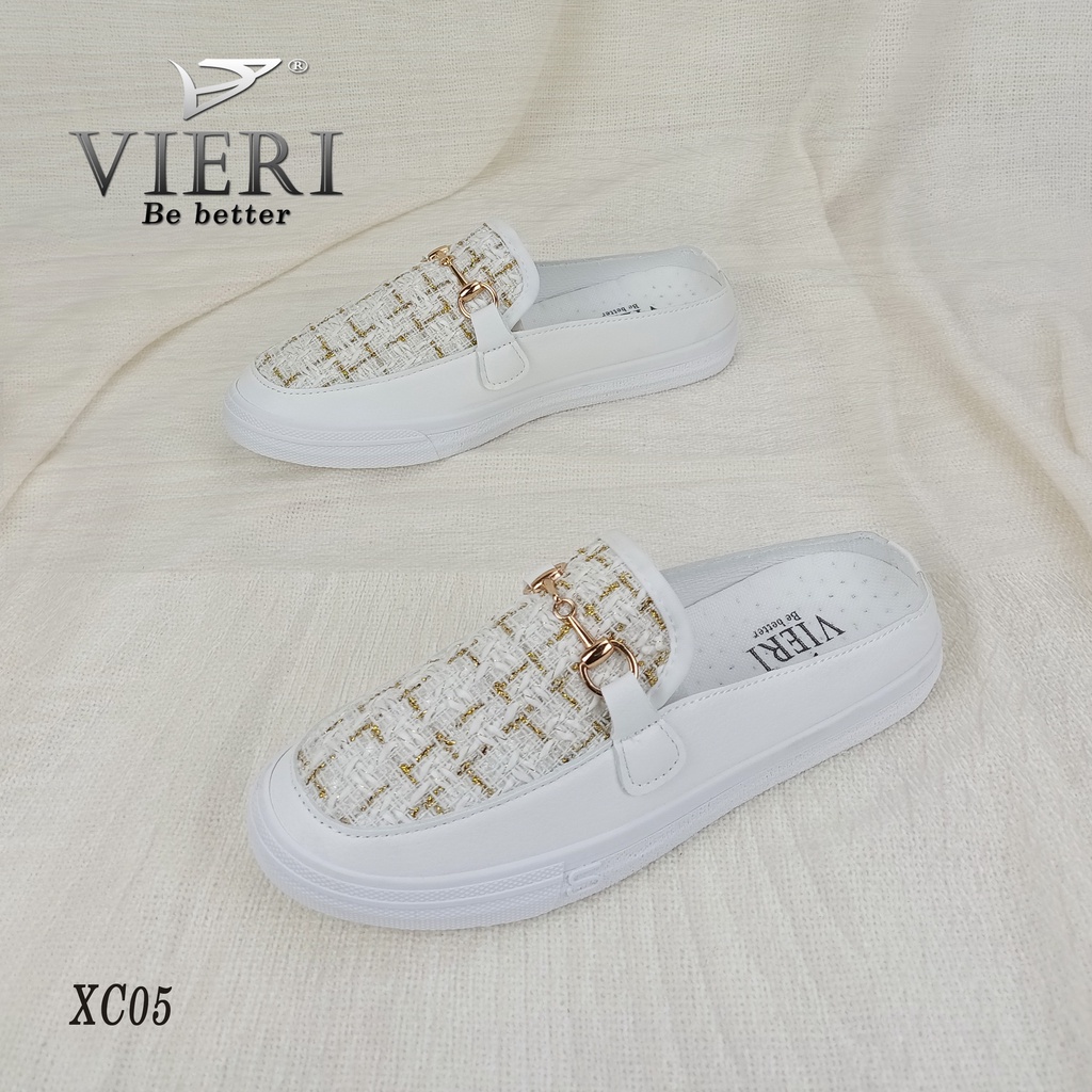 VIERI Sepatu Wanita Flat Slip On Sepatu Import Shoes Wanita Black XC05-3