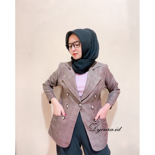 Blazer / blazer import / blazer zara / blazer coklat / blazer coklat wanita / blazer murah / jaket blazer wanita / blazer import wanita / BLAZER GC COMBI BY DYOURA / BLAZER GC COKLAT IMPORT