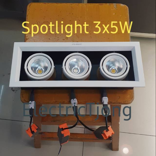 Downlight LED 3x5 Watt COB  (Cahaya 4000K) Inbow / SpotLight LED 3x5W COB / Lampu Plafon